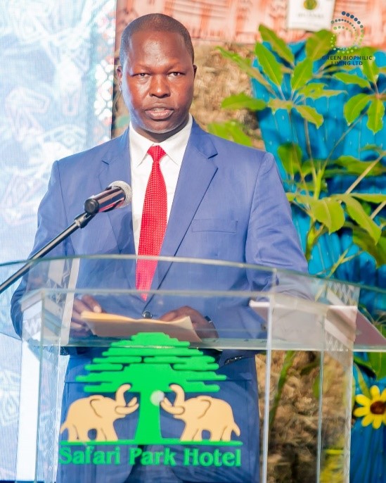 PS. Joel Arumonyang CBS, makes his remarks during the Africa’s first Biophilic Conference held at Nairobi’s Safari Park Hotel.